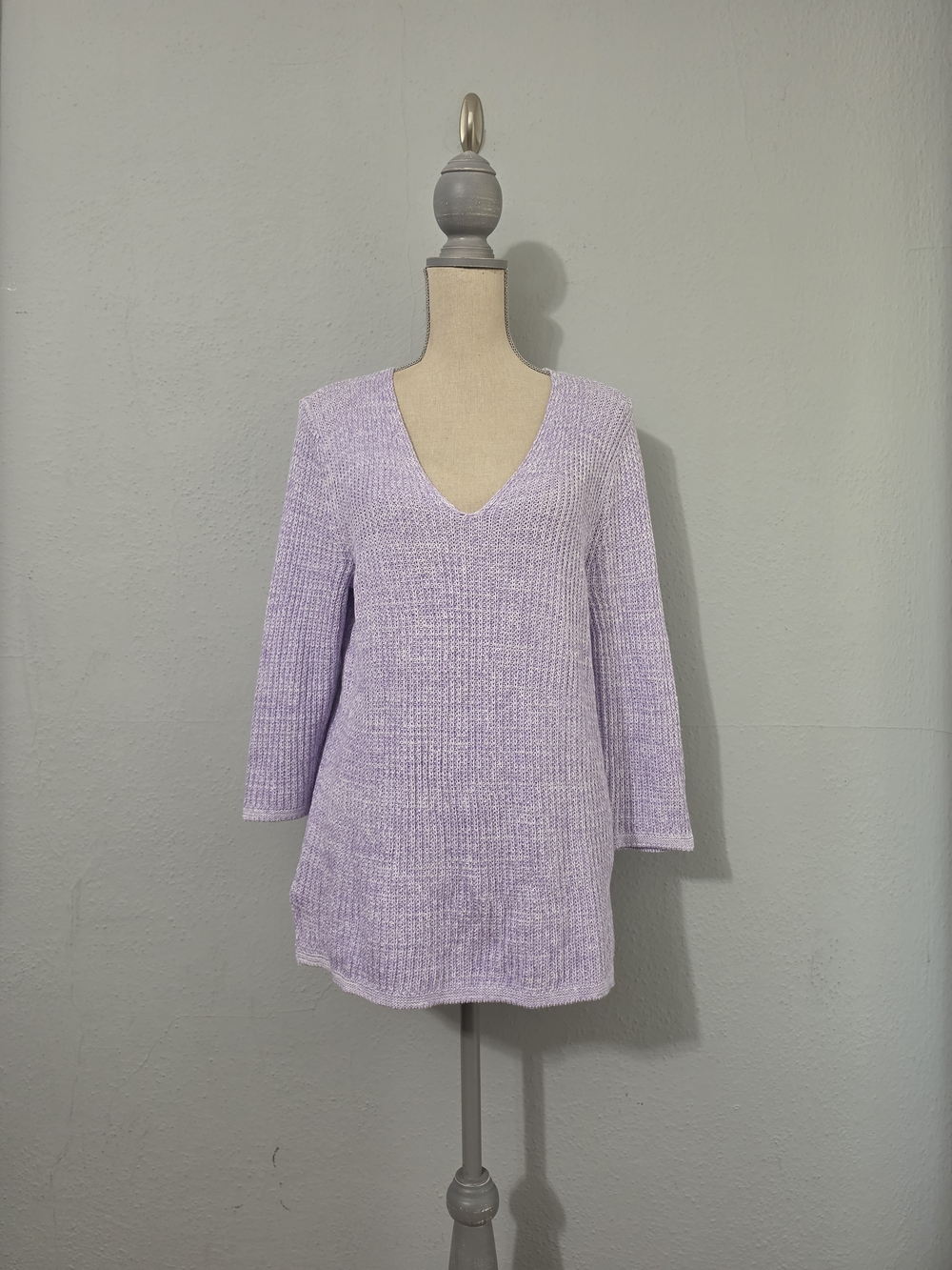 J. Jill Slub Lavendar Textured Ribbed Sweater Size‎ Med